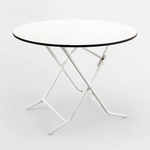 Mesa Funcional Redonda Plegable Blanca 80 cm